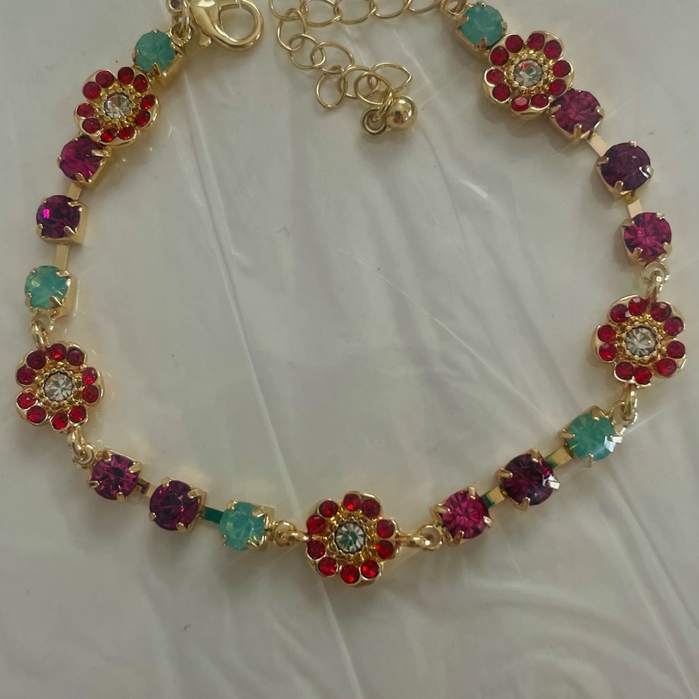 Elegant Floral Gemstone Bracelet